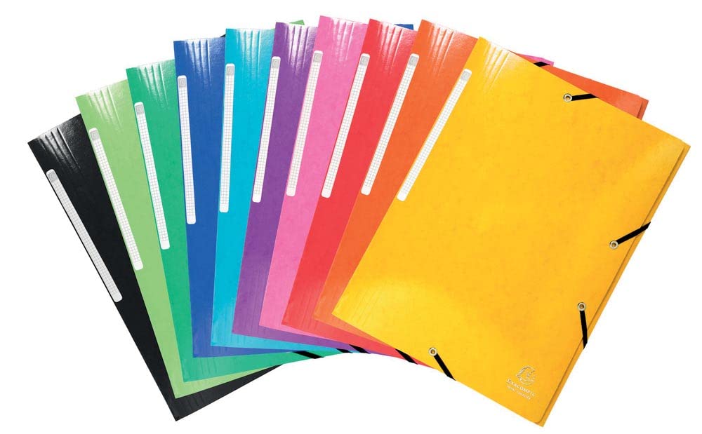 Exacompta - Ref 55829E - Iderama Collection - Elasticated 3-Flap Folders - Suitable for A4 Documents, 425gsm Glossy Laminated Card - Assorted Colours (Pack of 25) — image 1