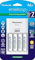 Panasonic K-KJ17MCA4BA Advanced Individual Cell Battery Charger Pack with 4AA eneloop 2100 Cycle Rechargeable Batteries (4 pack)
