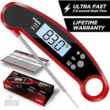 Kizen Instapen Pro Instant Read Meat Thermometer - Best Waterproof Thermometer with Talking Function, Backlight & Calibration. Digital Food Thermometer for Kitchen, Outdoor Cooking, BBQ, and Grill!