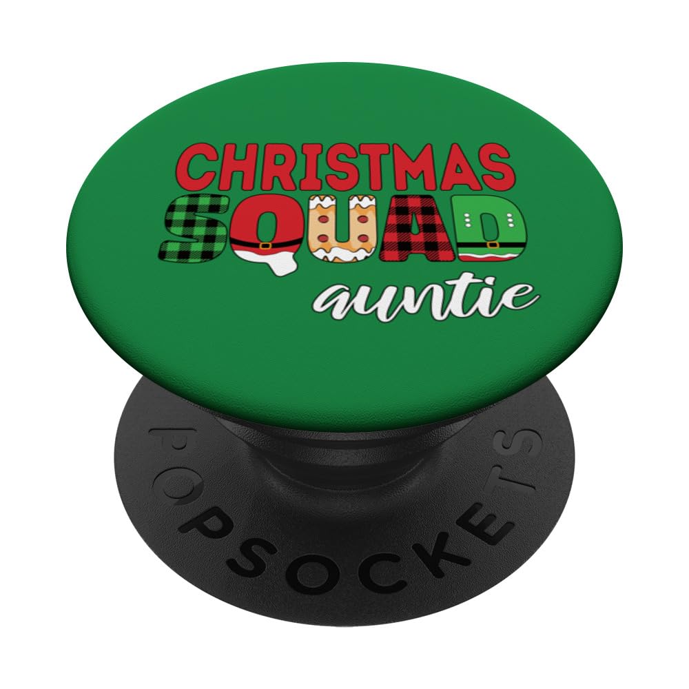 Christmas Squad Auntie - Merry Xmas Santa Holiday Squad PopSockets Swappable PopGrip