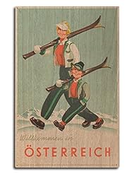 Home: Osterreich (artist: Schmid) Austria c. 1947 - Vintage Poster (10x15 Wood Wall Sign, Wall Decor Ready to Hang) - Lantern Press