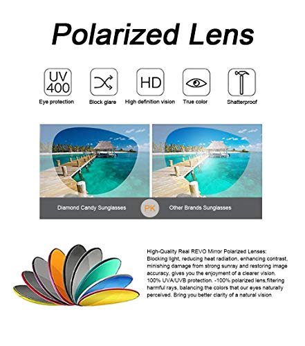 image for Womens Polarized Mirrored Sunglasses - Diamond Candy UV 400 Protection