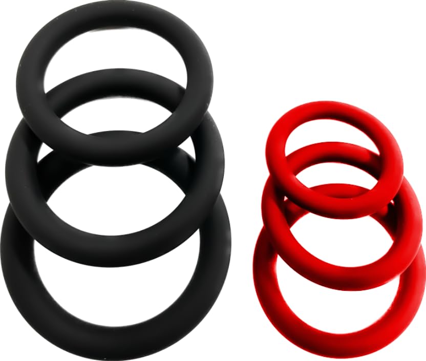 Six-Ring Locking Sequence Set (Black with Red)