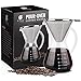 Bean Envy Pour Over Coffee Maker - 5 Cup Borosilicate Glass Carafe - Rust Resistant Stainless Steel Paperless Filter/Dripper - Includes Custom Silicone Sleeve