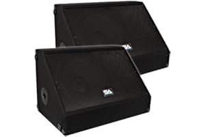 Seismic Audio - Pair of 15" 700 Watts Floor Monitors Studio, Stage, or Floor use - PA/DJ Speakers