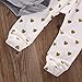 Efaster Cute Baby Boys Girls Bronze Love Trousers Romper Pants Headband 3PC Suit