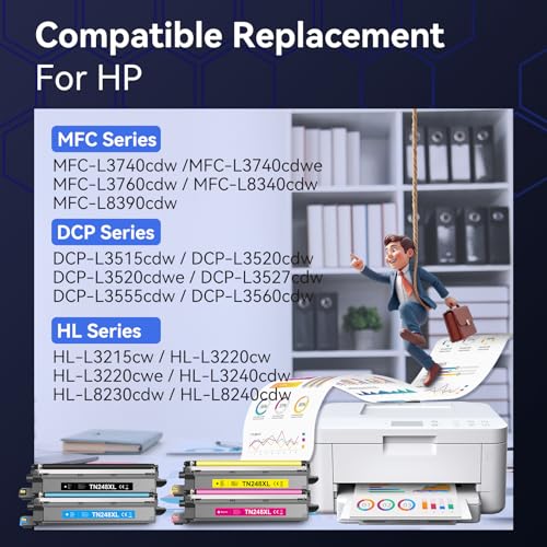 INKNI Compatible with Brother TN284XL TN-248XL TN248 for Brother MFC-L3760CDW Toner HL-L3220CWE MFC-L3740CDWE DCP-L3520CDWE DCP-L3560CDW MFC-L3740CDW,4 Pack