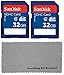 2 Pack SanDisk 32 GB Class 4 SDHC Flash Memory Card Retail works with TEC.BEAN 12MP 1080P HD Game & Trail Hunting Cameras - W/ Everything But Stromboli Microfiber Cloth