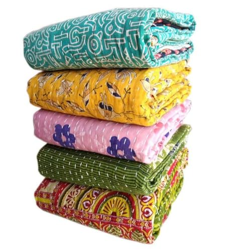 TEXTILLHUB Indian Vintage Kantha Throw