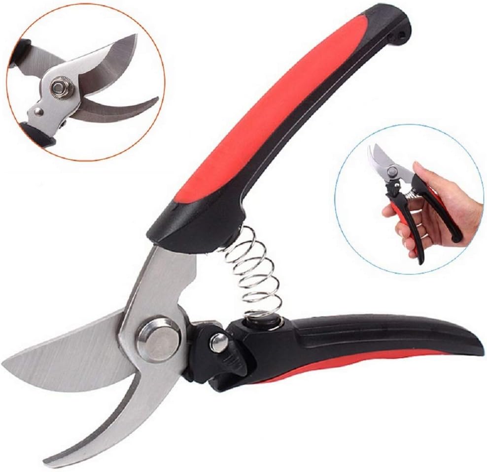 FANSIR Secateurs Pruning Shears, Heavy Duty Professional Anvil Bypass Hand Pruners Garden Scissors High Carbon Steel Sharp Blade Plant Tree Trimmer, 30% Less Effort Ergonomic Comfort Gardening Tool