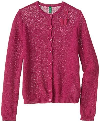 United Colors of Benetton Girls' Casual Jacket (15P122EC506PG14YM_Deep Pink_7 - 8 years)