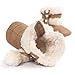 Voberry Baby Toddler Girls Knit Soft Winter Warm Snow Boot Fur Trimmed Pom Pom Boots (6~12M, Khaki)