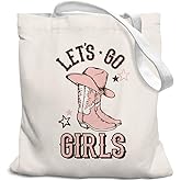 SZERE Pink Girl Canvas Tote Bag for Women Teen Girls Gifts Cute Small Travel Work Tote Bags Reusable Grocery Shoulder Bags