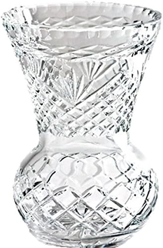 Swartons 24% Lead Crystal Flowers Vase Cut Crystal 20cm Ball Shaped With Flared Top