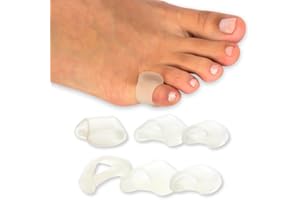 NatraCure Advanced Gel Toe Separator (w/Toe Loop) - Spacer, Corrector, Straightener to Cushion and Align Bent, Crooked, Overlapping Toes - Corns, Pinky Tailor Bunions - (1104-M RET6PK) - Size: Small