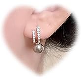 Eviarli Boho White Pearl Drop Earrings Crystal Claw Earrings Claw Cuff Earrings Silver C Shape Stud Earrings Jewelry Earrings for Women and Teen