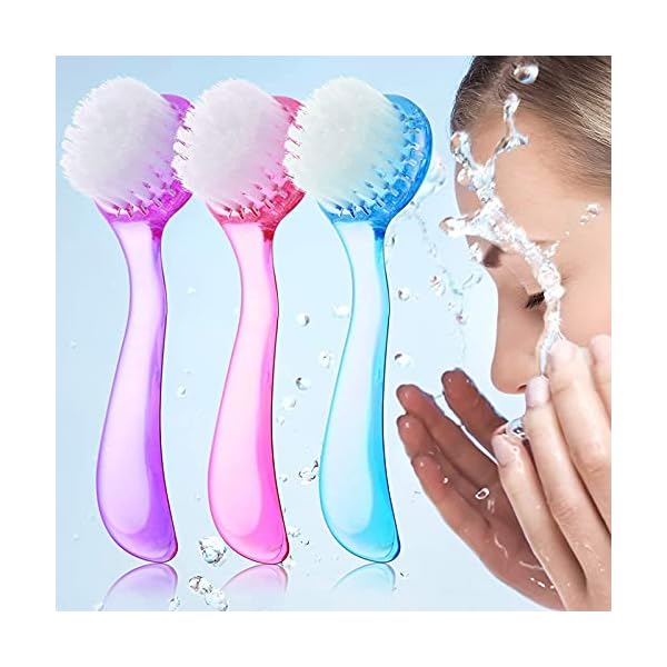3-Pieces-Facial-Cleansing-Brush-Acrylic-Handle-Face-Scrubbers-Soft-Bristle-Exfoliator-Cleaner-Brush-Scrub-Exfoliating-Facial-Brush-for-Face-Care-Makeup-Skincare-Removal-Pink-Purple-Blue 3 Pieces Facial Cleansing Brush Acrylic Handle Face Scrubbers Soft Bristle Exfoliator Cleaner Brush Scrub Exfoliating…