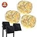 [3 Pack] Rophie 200 LEDs Solar String Lights 72 foot Warm White String Lights