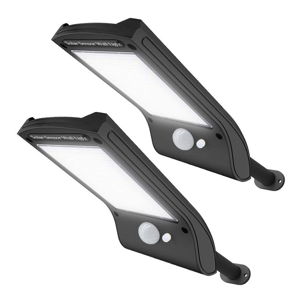 Solar Lights Outdoor, 36 LED Solar Powered Security lights Motion Sensor Wall Lights Bright Waterproof Solar Lamp with 180° Adjustable Pole for Outside Wall ,Garden,Porch, Eaves ect.(2 Pack)