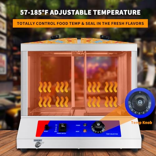 NJTFHU Hot Dog Steamer 36L Hot Dogs Buns Steamer for 100 Hot Dogs & 50 Electric Bun Warmer Cooker with Thickened Tempered Glass Stainless Steel