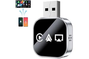 nocmosi Screen Mirroring Adapter, 2026 Upgrade 3 in 1 Wireless Carplay Mirror Link Adapter for Cars with Built-in Wired Carplay Plug, Compatible with iPhone Phone/Airplay/Android Auto(for iPhone,1pc)