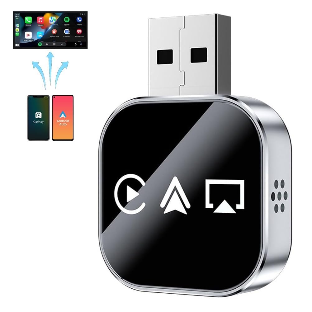 Photo 1 of nocmosi Screen Mirroring Adapter, 2026 Upgrade 3 in 1 Wireless Carplay Mirror Link Adapter for Cars with Built-in Wired Carplay Plug, Compatible with iPhone Phone/Airplay/Android Auto(for iPhone,1pc)