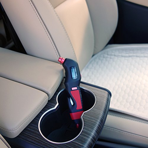Multifunction Tire Gauge, Teslong 3 Settings LCD Digital Tire Pressure Gauge Window Breaker Belt Cutter