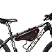 Bike Bag Triangle Bag, EKOOS Bicycle Frame Handlebar Bag Waterproof Cycling Large Storage Pouch Top Tube Pack Bag for Road Mountain Cycling (Black with Red)