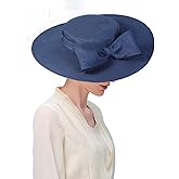 F FADVES Fascinators Women Wide Brim 20s 50s Derby Pillbox Hat Bowknot Cocktail Tea Party Church Dress Hats