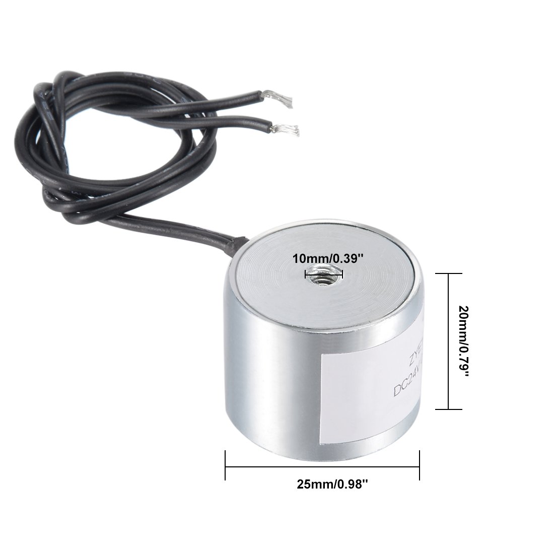 uxcell DC24V 180N Lift Holding Electromagnet Sucking Disc Electric Lifting Magnet Solenoid 34mm x 18mm