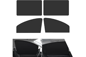 leechio 4 PCS Car Side Window Sun Shade, Sun and Heat Blocking Privacy Protection Window Shade, 24.40" x 18.89" x 12.99" Magnetic Hanging Mounting, for 31.49" x 18.89" Car Windows（Black