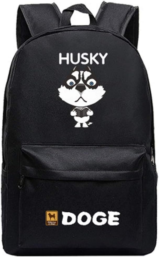 Canvas Printing Men Backpack Shiba Inu Travel Bag Husky Unisex Student Laptop School Shoulder Bag (1)