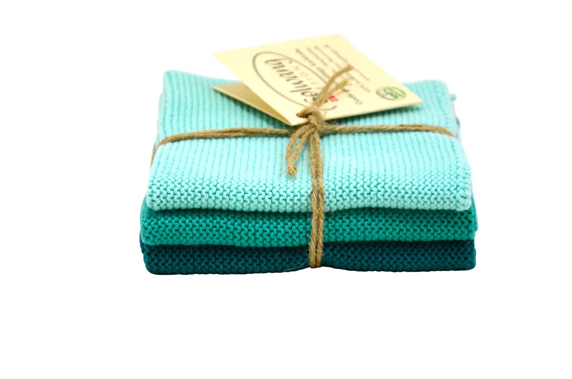Solwang 303637 Set of 3 Wiper Cloths Light Turquoise Green Combi