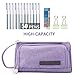 Pencil Case, Yloves Big Capacity Pen Pencil Bag Pouch Box Organizer Holder with 2 PCS Index Tabs for School Office (Purple)