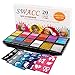 SWACC Face Paint Kits for Kids - 20 Washable Colors + Gold & Silver Glitter + 30 Stencils + 3 Brushes -Safe Face & Body Painting Makeup for Halloween Party - No-Toxic, Water Based, Easy to Use