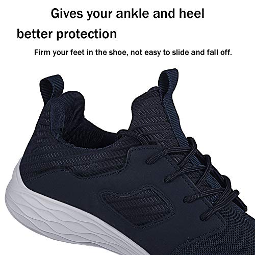 DierCosy Mens Running Shoes Tennis Shoes Mesh Breathable Lightweight Slip on Gym Walking Sneakers Blue 10.5
