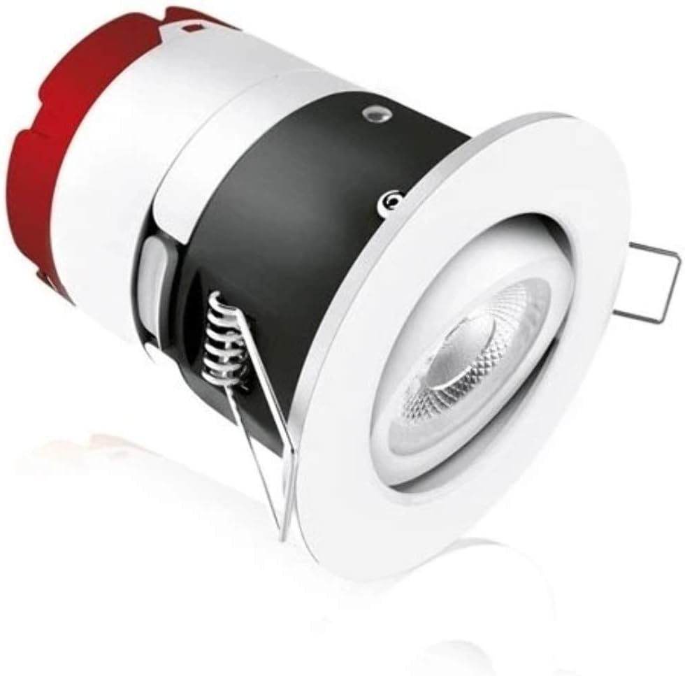 Aurora MPRO2W/30 IP65 7w Adjustable fire Rated Downlight, White Trim 3000k Warm White Light