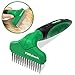DEMATTING TOOL for DOGS and CATS | 2 Sided Rake with Dual Shedding Blades | Cat Hair Remover Comb for Knots, Tangles & Mats | Dog Brush for Long Haired | Pet Grooming Kit Essentials (FURshark, Green)