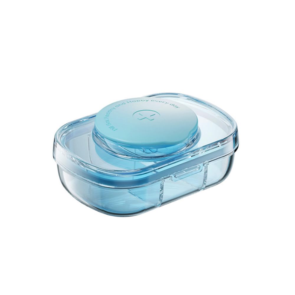 LAKYMIE Pill Cutter Pill Splitter Pill Cutter for Small or Large Pills Portable Tablet Cutter Pill Tablet Box Travel Blue