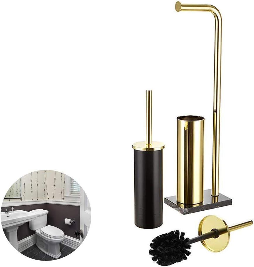 MTOP Toilet Paper Holder Stand Gold Finish, Freestanding Toilet Paper