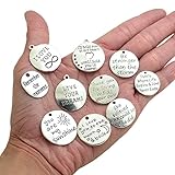BronaGrand 10PCS 10 Words Antique Silver Charms Pendants for DIY Jewelry or Crafts