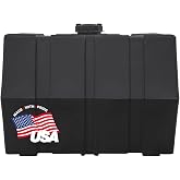 RomoTech 82123925 100 Gallon Water Tank - Horizontal Square, Poly Tank for Non-Flammable Liquids, UV-Resistant Storage with Molded Gallon/Liter Marks, 3/4" NPT Outlet, Made in USA, Black