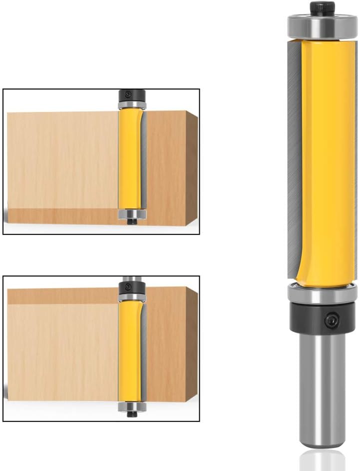 Mesee 1/2 Inch Shank Top and Bottom Bearing Flush Trim Pattern Router Bit Extra Long Template Bearing Trimming Cutter Woodworking Milling Cutting Tool - Image 5