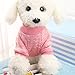 Mikey Store Pet Dog Clothes Soft Thickening Warm Stripe Polar Fleece Winter Clothes (Pink, XS)