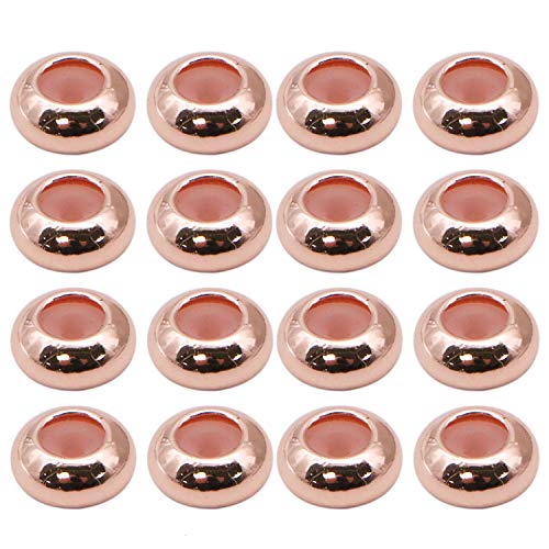 JETEHO 20pcs Rose Gold Stopper Beads Insert Rubber Stopper Beads for Charms Jewelry Making Bracelet