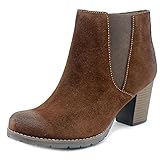 Clarks Pause Camelia Women Round Toe Suede Brown Ankle Boot