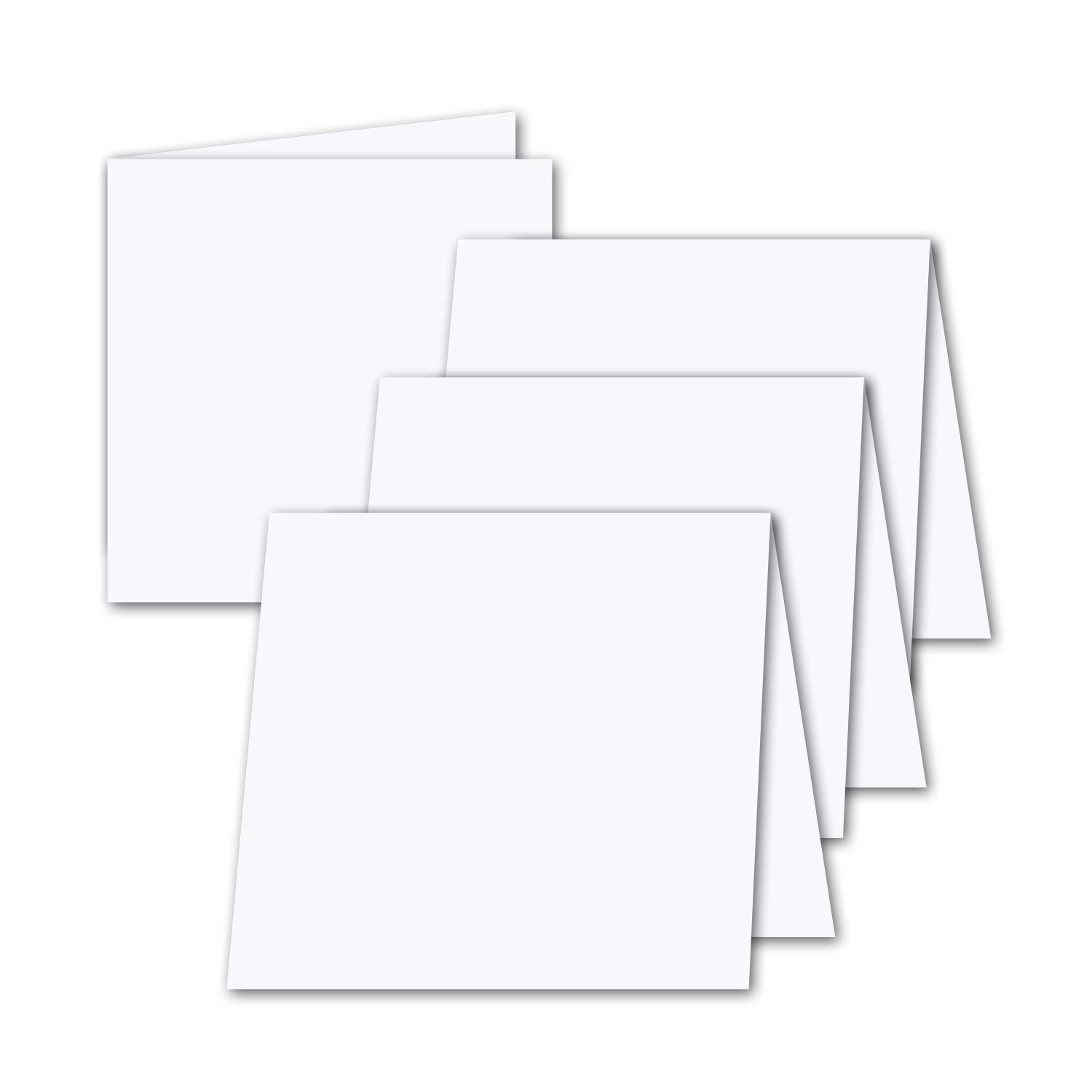 NEUSER PAPIER 50x folding inserts for square double cards - bright white - 130 x 260 mm - by Gustav NEUSER