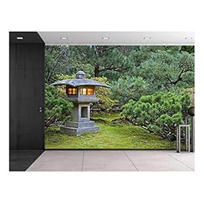 Light Post on a Serene Park Surrounded by Trees - Wall Mural, Removable Sticker, Home Decor - 66x96 inches
