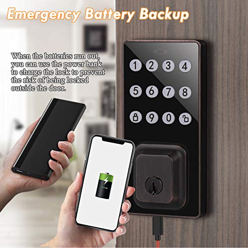 Probrico Smart Keypad Deadbolt Lock Keyless Keypad Entry Door Lock with