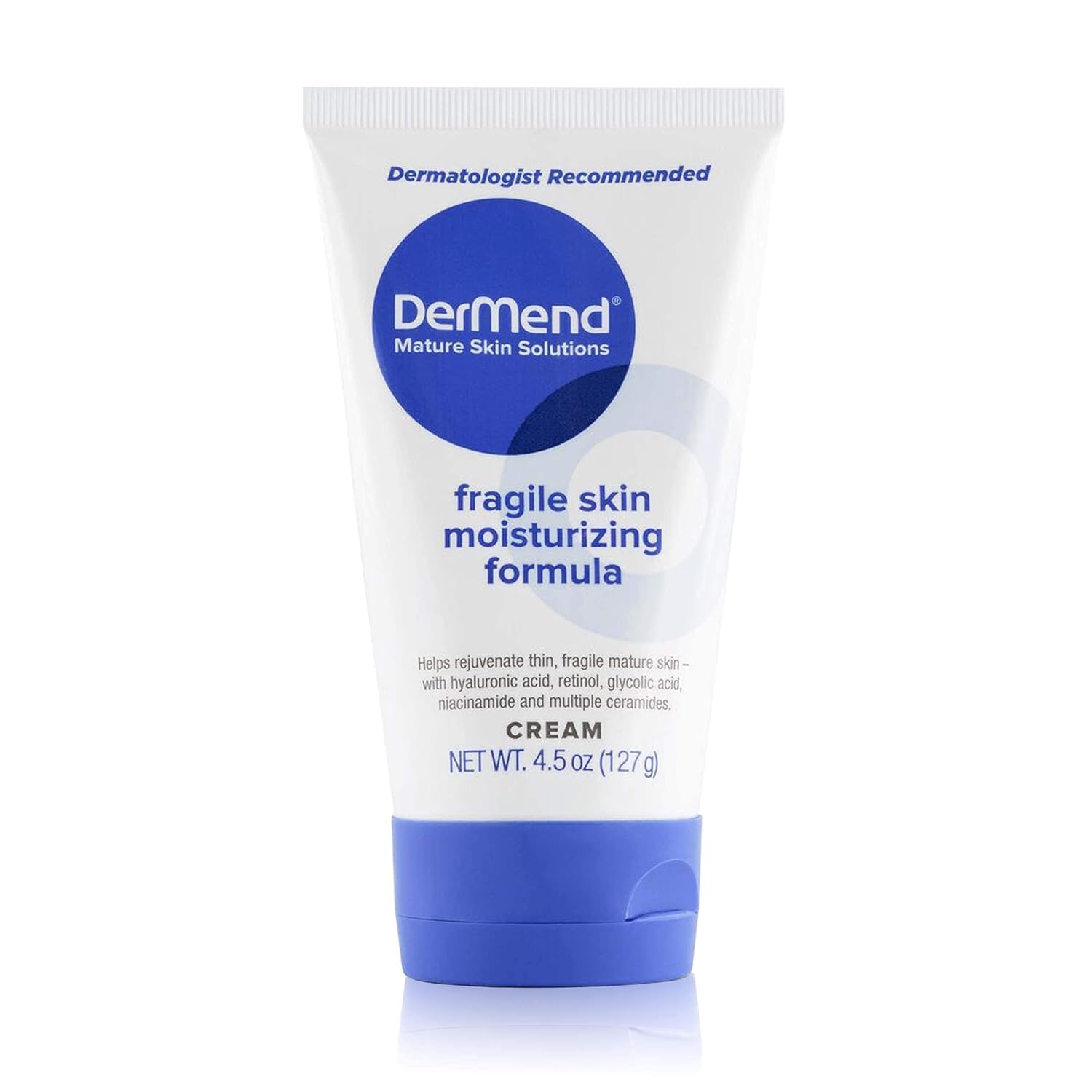 Dermend Specialized Fragile Skin Moisturizing Cream: Formula to Restore & Rejuvenate Mature Skin - 4.5 Oz Tube